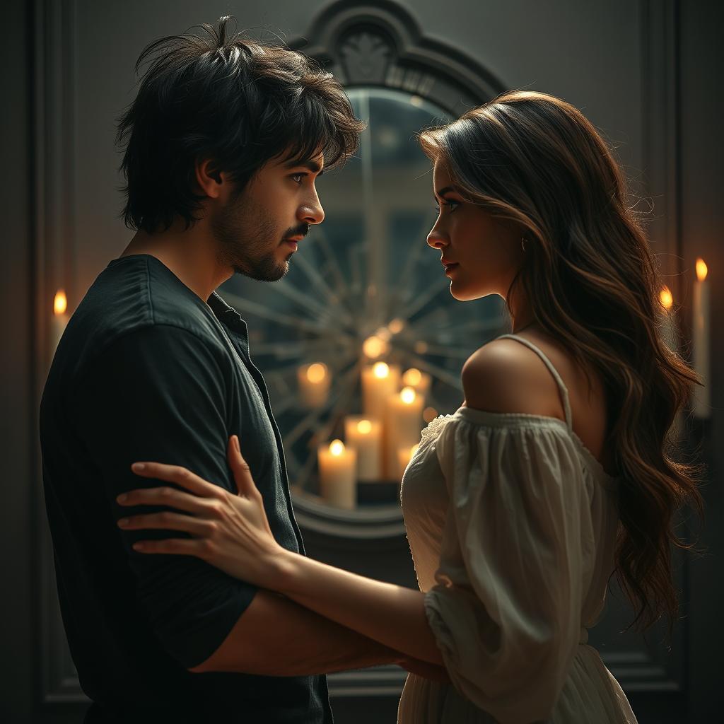 A dramatic and emotional scene capturing the essence of love and betrayal