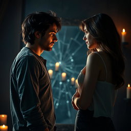 A dramatic and emotional scene capturing the essence of love and betrayal