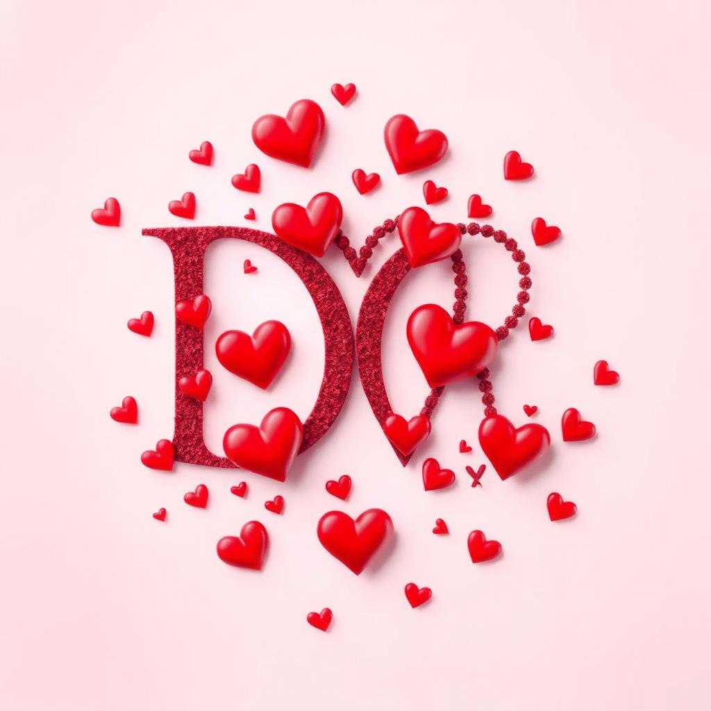 Intricate 'D' & 'R' Love Art - A Romantic Valentine's Creation