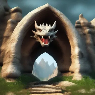 In the land of magic and dragons, the alveolar arches of the mystical creatures hold sharp and powerful teeth.