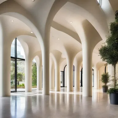 The sleek and modern aesthetic of the building's alveolar arches added elegance to its overall design.