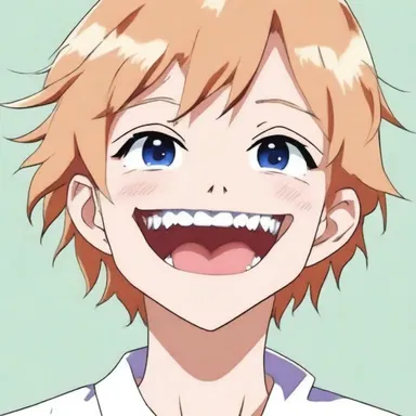 The anime character had a distinctive smile, with perfectly aligned teeth within the alveolar arch.