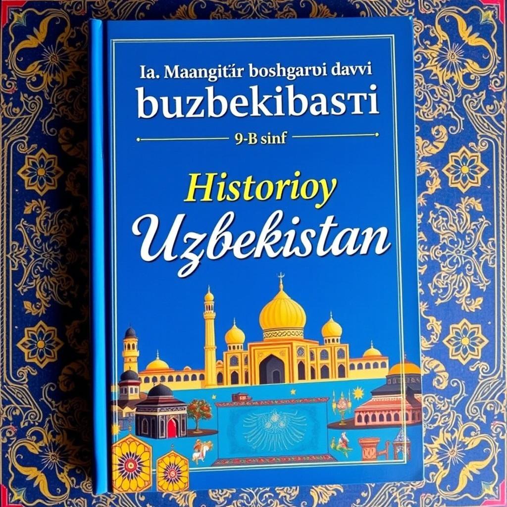 A history book cover of Uzbekistan, featuring the words "Mang'itlar boshqaruvi davri" prominently displayed at the top