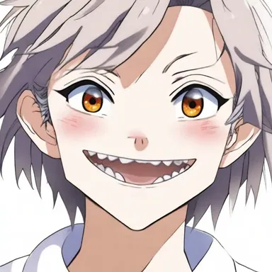 The anime character had a distinctive smile, with perfectly aligned teeth within the alveolar arch.