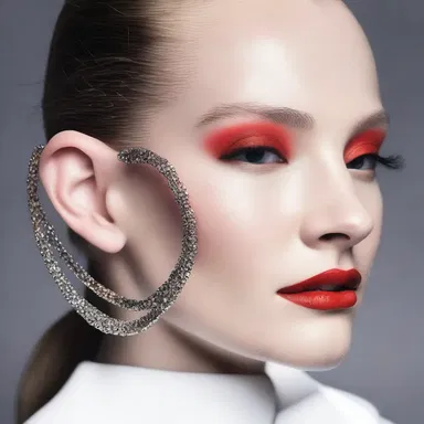 The fashion designer incorporated bold and edgy accessories inspired by the shape of the alveolar arch.