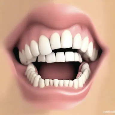 The cartoon character's exaggerated smile revealed a chaotic display of teeth within the alveolar arch.