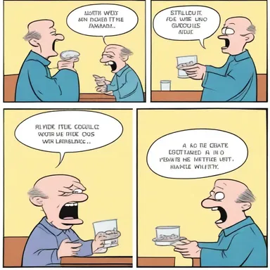 The comic strip hilariously portrayed the consequences of losing one's alveolar arch and the resulting trouble with chewing.