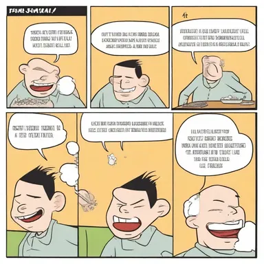 The comic strip hilariously portrayed the consequences of losing one's alveolar arch and the resulting trouble with chewing.