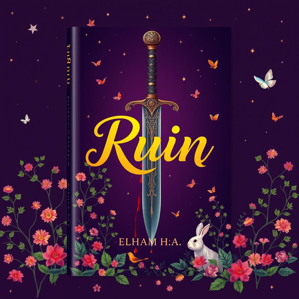 A book cover design featuring a dark purple background detailed with stars scattered across the sky