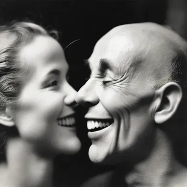 As the lovers gazed into each other's eyes, their smiles revealed perfectly aligned teeth within their alveolar arches.