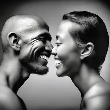 As the lovers gazed into each other's eyes, their smiles revealed perfectly aligned teeth within their alveolar arches.