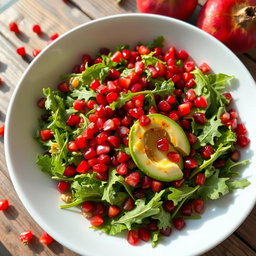 A vibrant arugula salad elegantly presented in a large white bowl