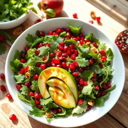 A vibrant arugula salad elegantly presented in a large white bowl