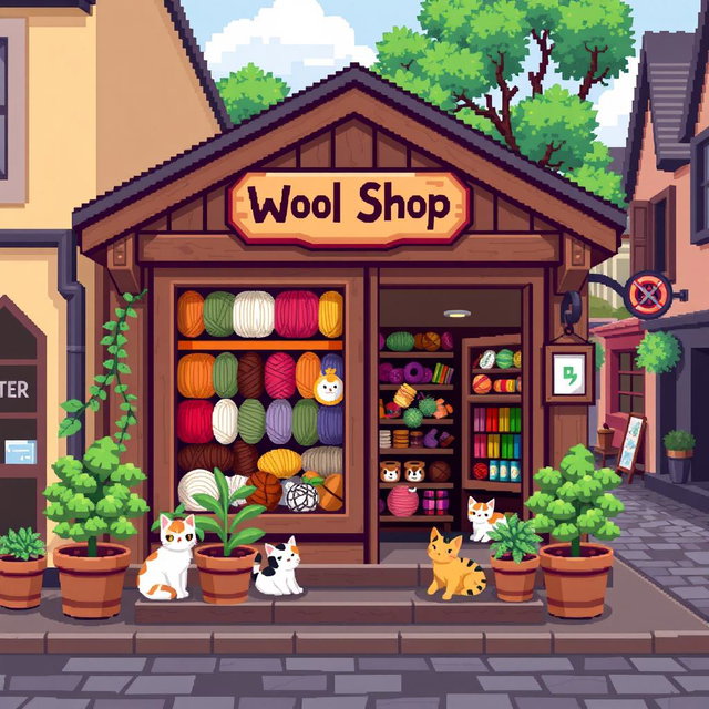 Explore a Lively Pixel Art Shop