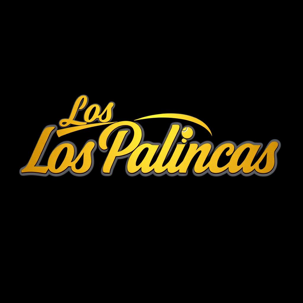 A stunning golden logo featuring the words 'Los Palincas', designed specifically for a padel racket, showcasing elegance and modernity