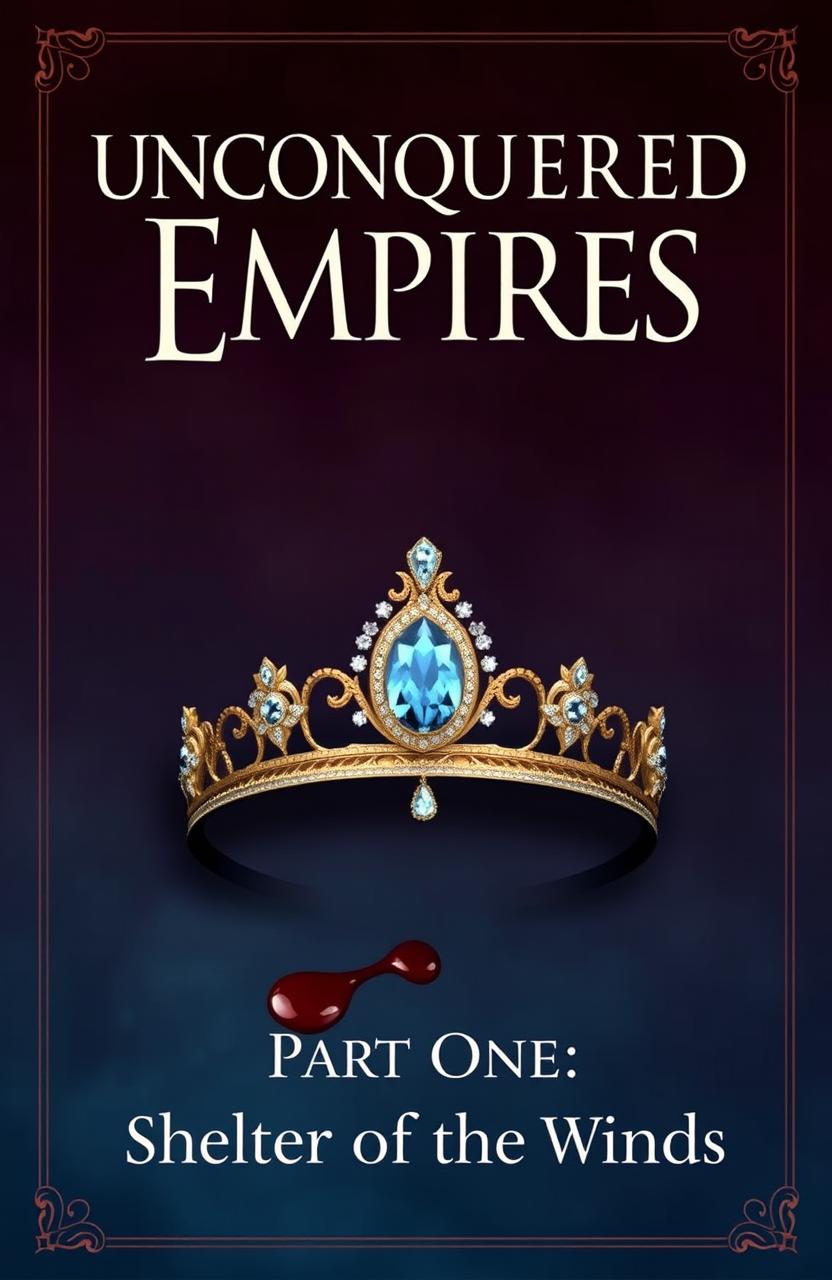 A fantasy book cover featuring a prominently displayed title 'Unconquered Empires' in large, bold font at the top