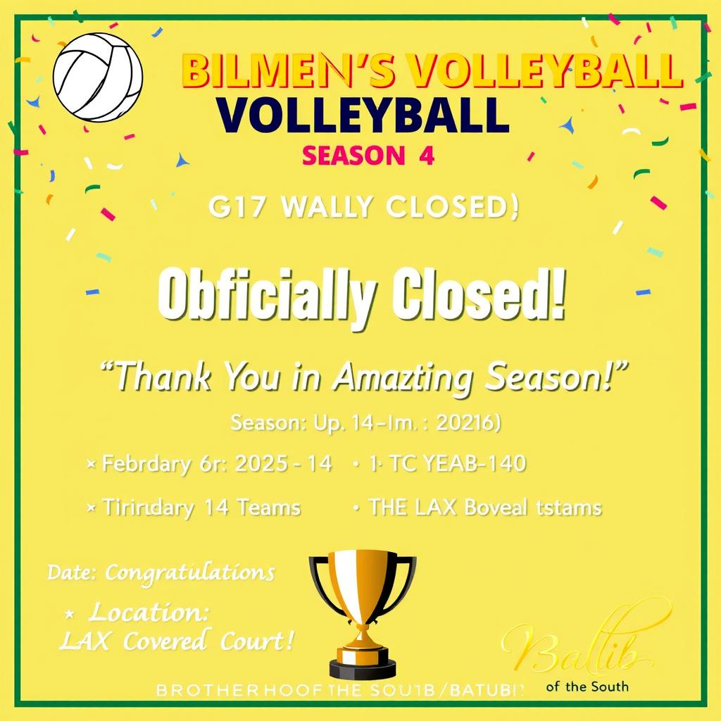 A vibrant and engaging poster for the BILIB Women’s Volleyball Season 4