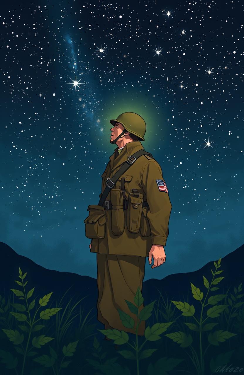 A dramatic 1940's style illustration featuring a U