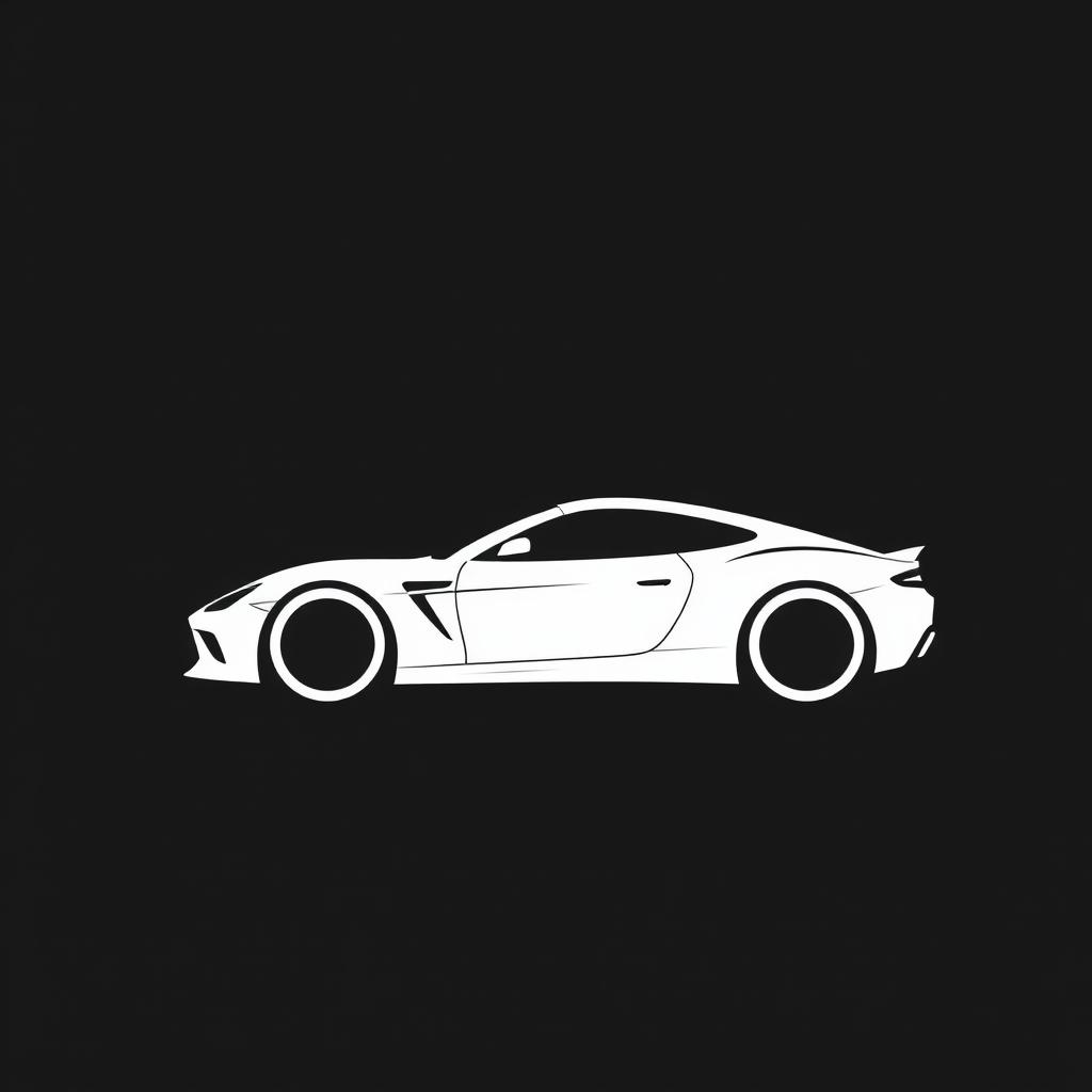 A sleek, modern logo design for car performance lovers, featuring a side profile of a sports car