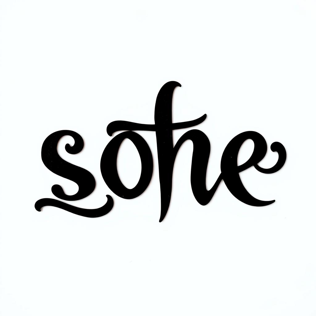 An image of a clean, white background with a slightly translucent cut-out of a dark word prominently displayed in the center