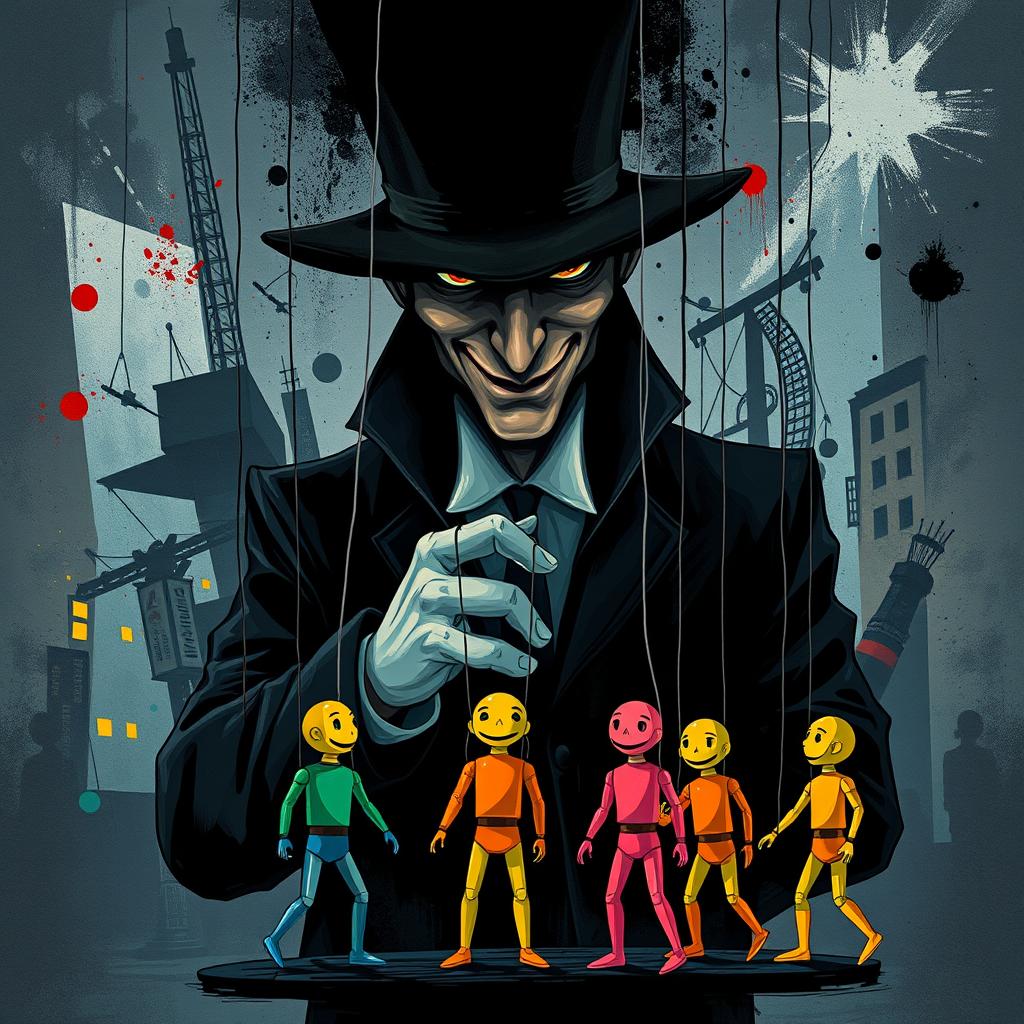 A thought-provoking illustration representing the theme of human manipulation
