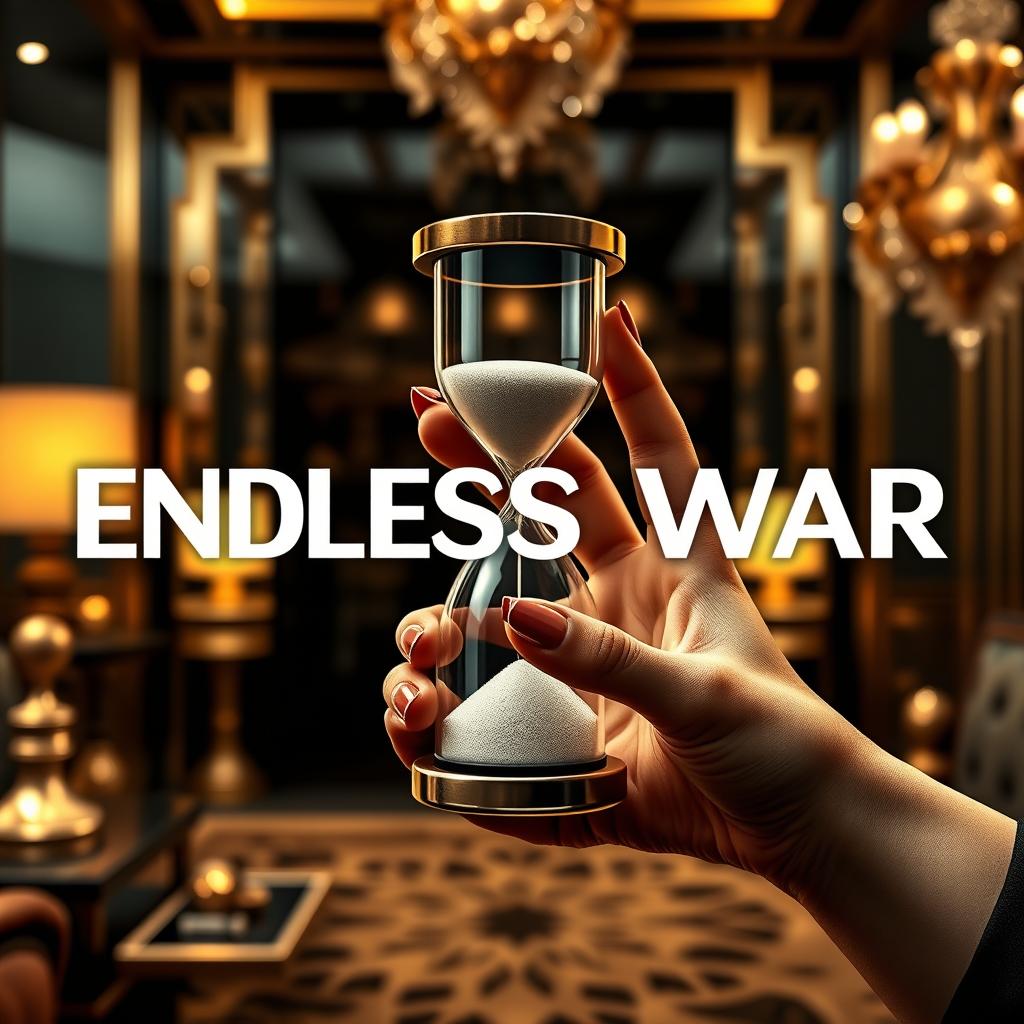 An artistic representation featuring a band font design of the name 'ENDLESS WAR', with a bold and stylish typeface that conveys a sense of strength and intensity