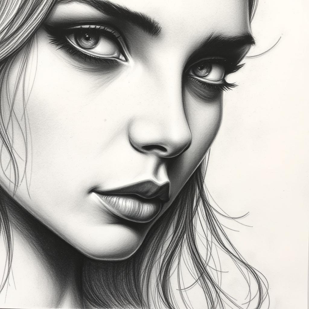A detailed charcoal drawing based on the given image, showcasing fine textures and gradients characteristic of charcoal art