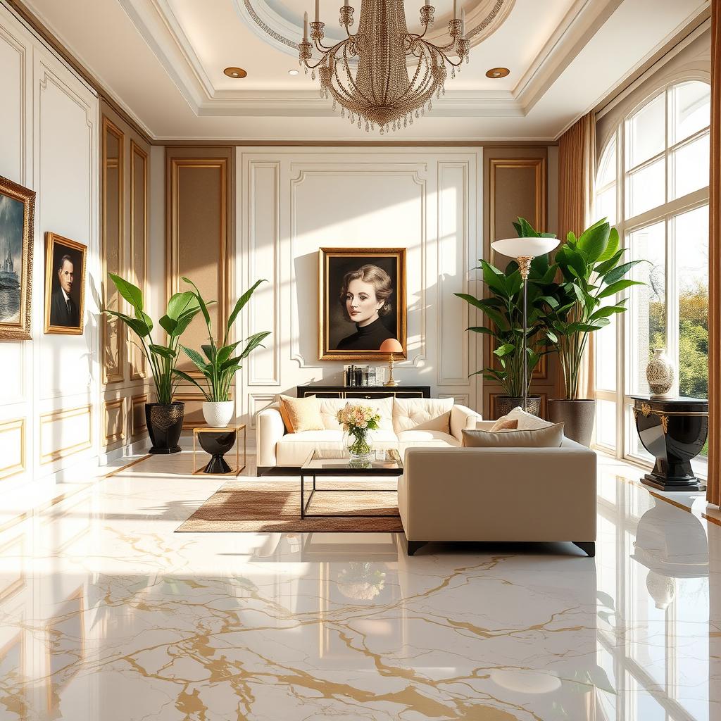 A professional interior photo showcasing an elegant luxury room with a bright atmosphere