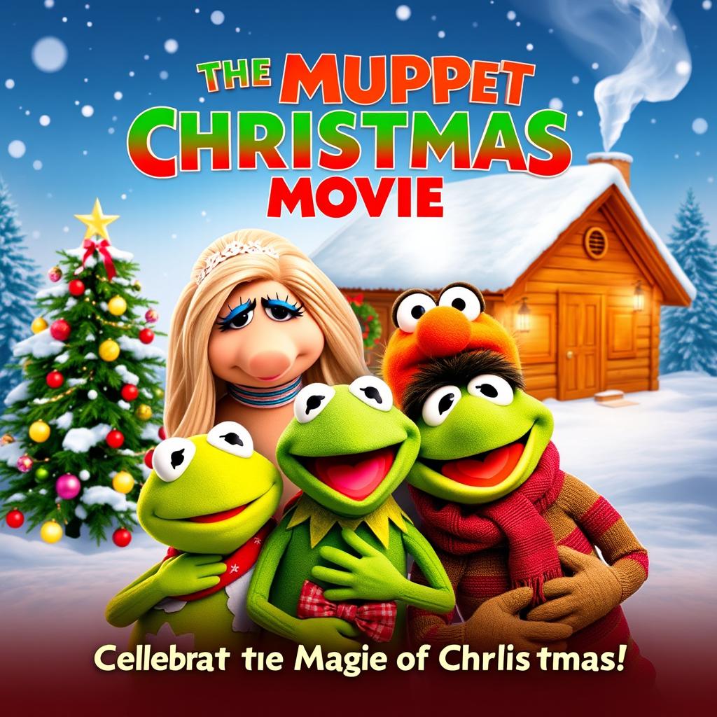 A heartwarming movie poster for 'The Muppet Christmas Movie', released in 2021