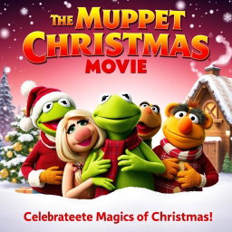 A heartwarming movie poster for 'The Muppet Christmas Movie', released in 2021