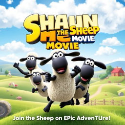 A charming movie poster for 'Shaun the Sheep Movie', released in 2021, celebrating the beloved character's cinematic adventure
