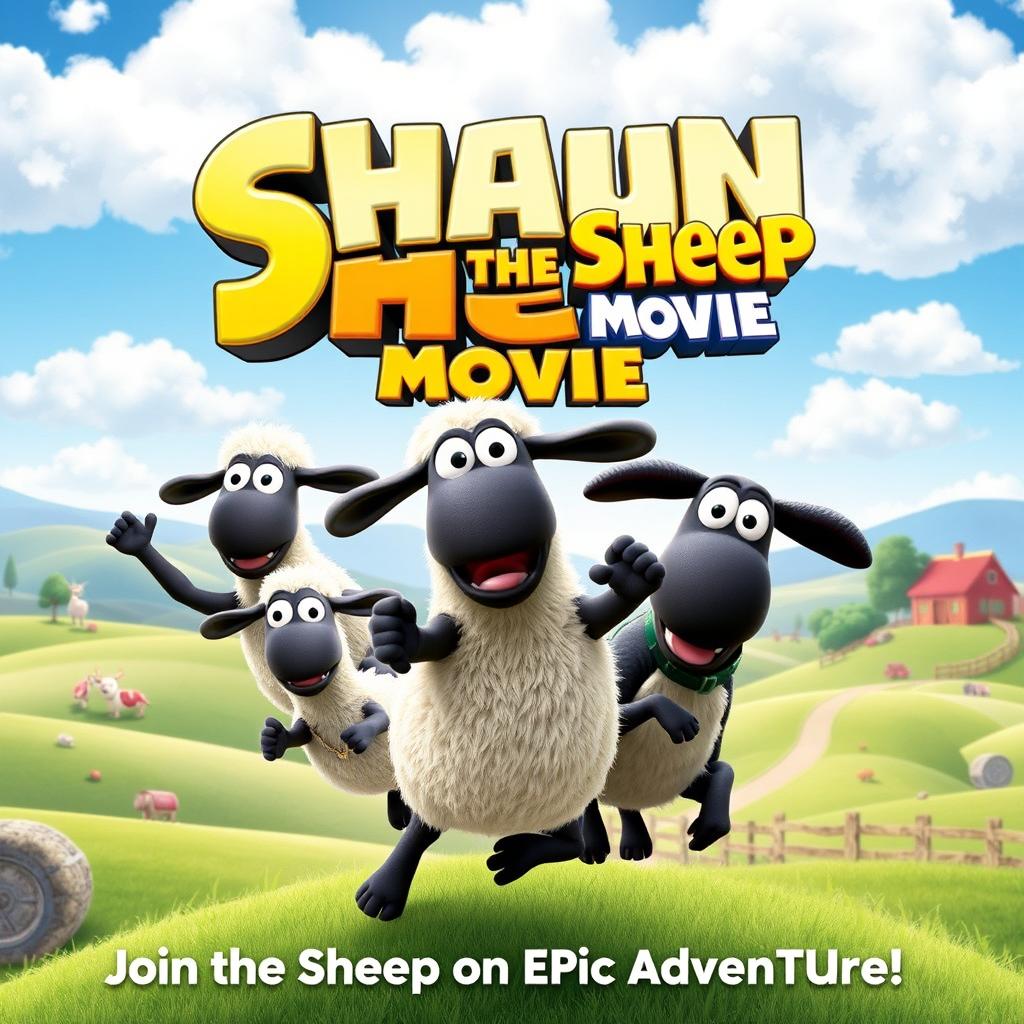 A charming movie poster for 'Shaun the Sheep Movie', released in 2021, celebrating the beloved character's cinematic adventure