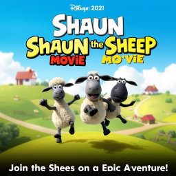 A charming movie poster for 'Shaun the Sheep Movie', released in 2021, celebrating the beloved character's cinematic adventure