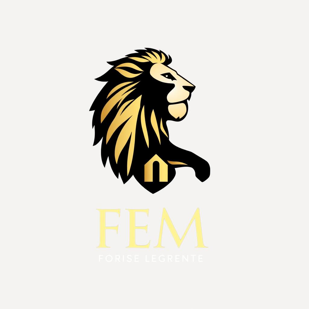A sleek and professional logo design that elegantly incorporates the theme of a lion, inspired by a family crest