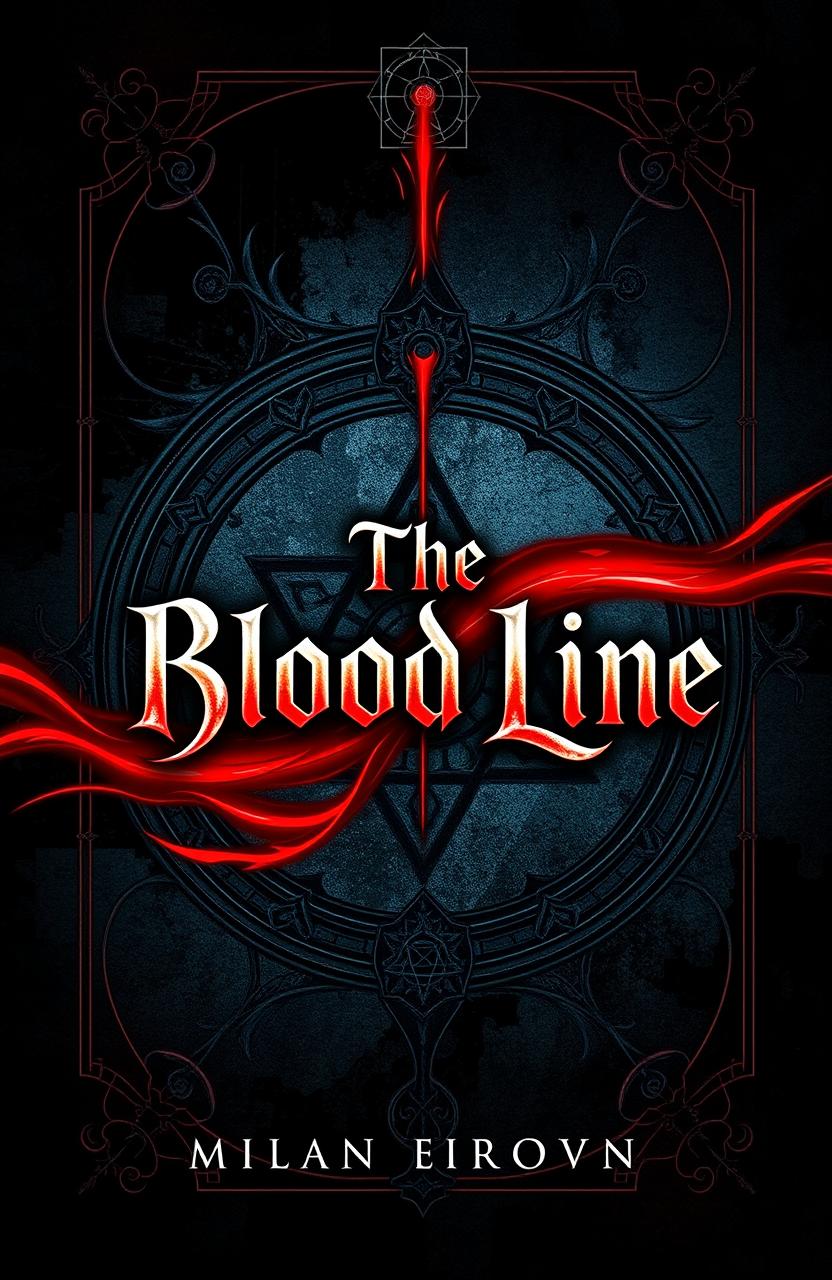 A fantasy book cover design titled 'The Blood Line', featuring elements of blood and magic