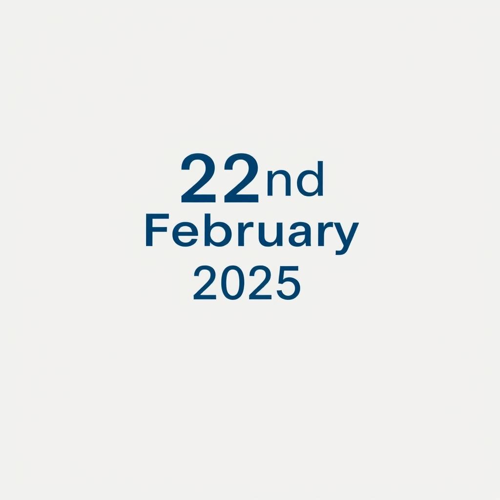 Minimalist Calendar: 22nd February 2025