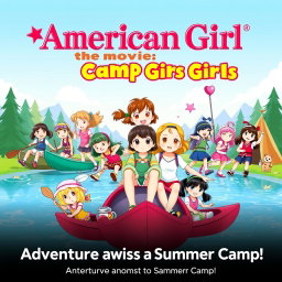 A vibrant and engaging movie poster for 'American Girl The Movie: Camp Girls', released in 2008