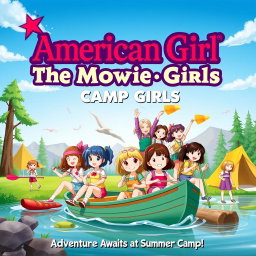 A vibrant and engaging movie poster for 'American Girl The Movie: Camp Girls', released in 2008