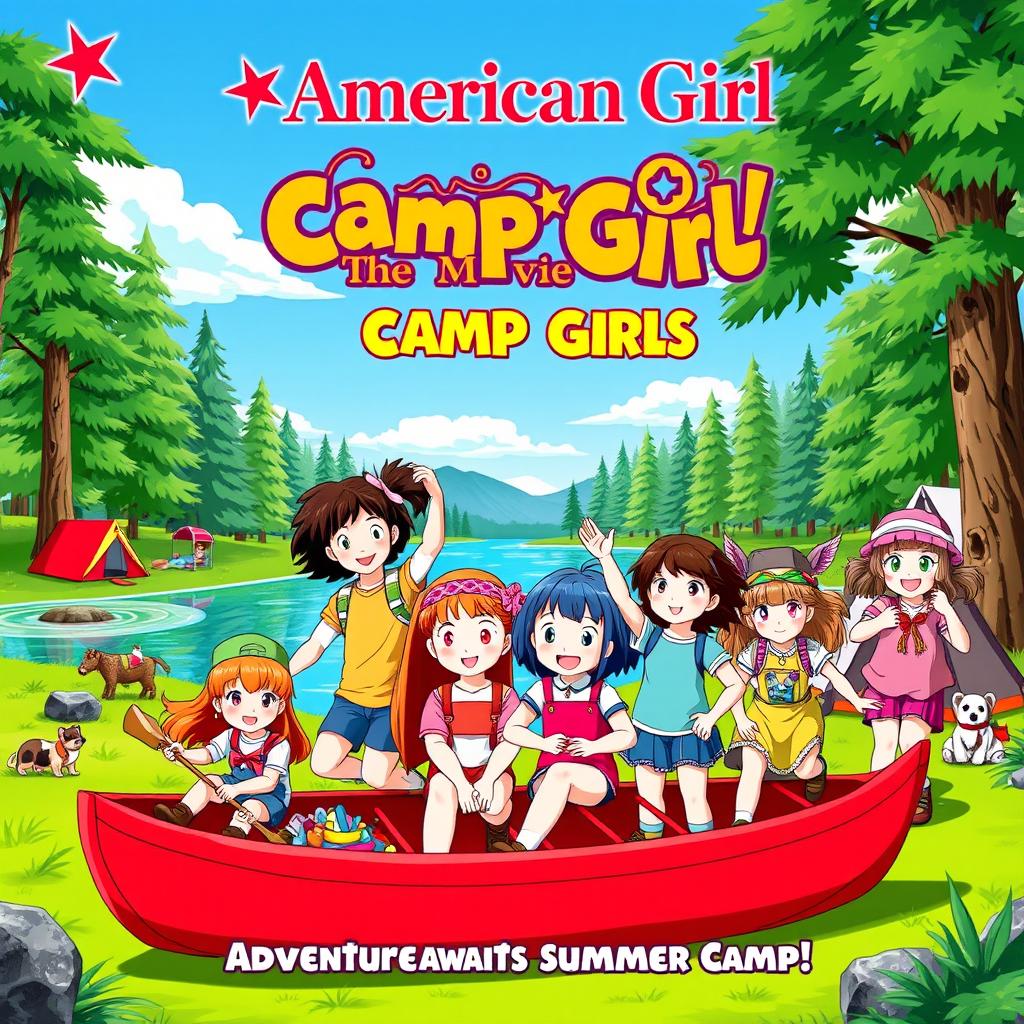 A vibrant and engaging movie poster for 'American Girl The Movie: Camp Girls', released in 2008