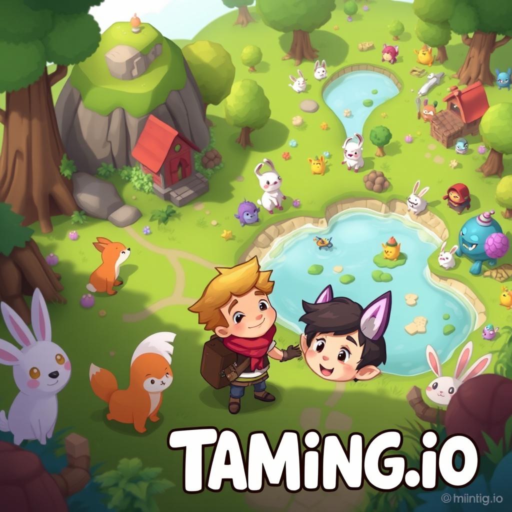 A vibrant and engaging digital illustration inspired by the game Taming