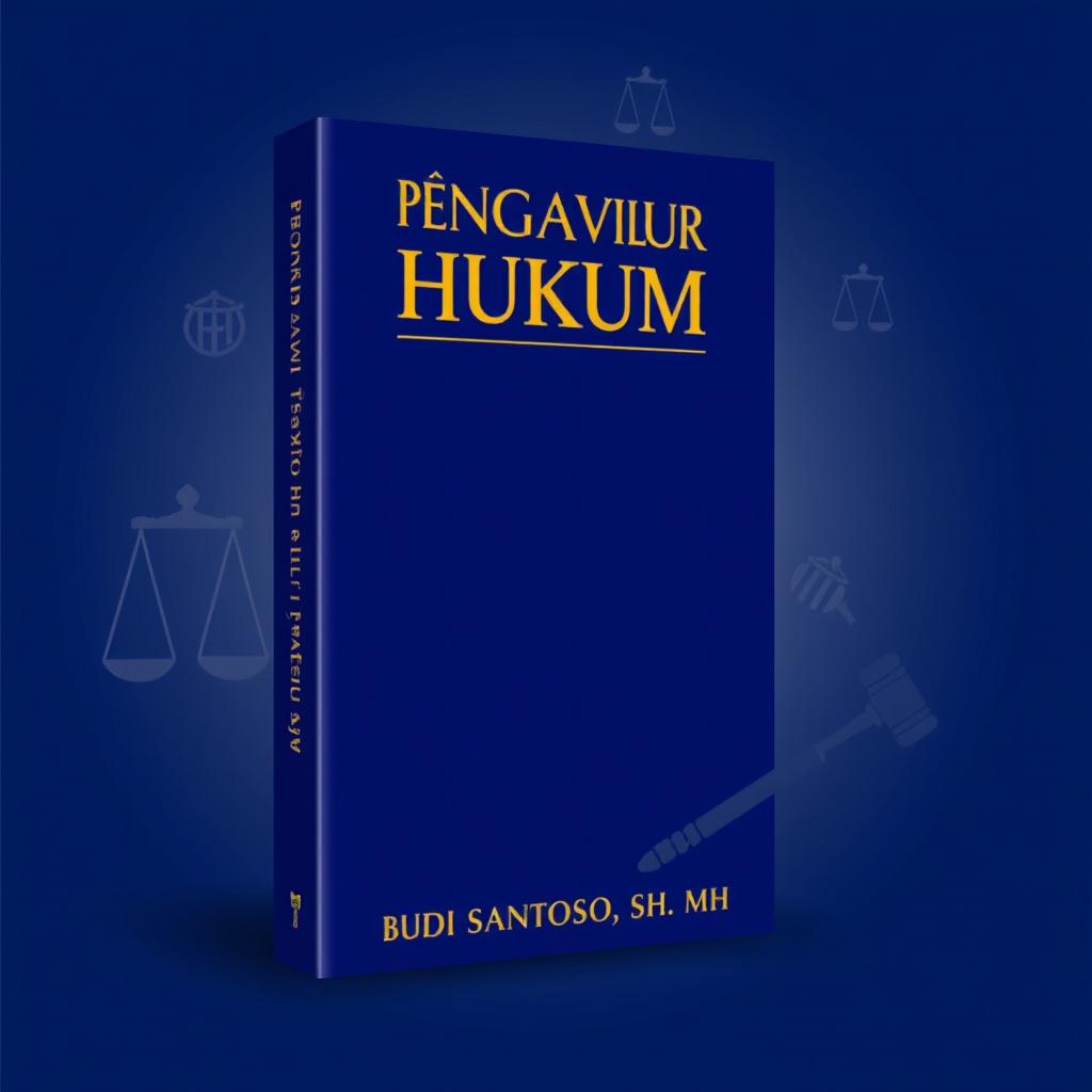A sleek and modern book cover design for 'Pengantar Ilmu Hukum' by Budi Santoso, SH