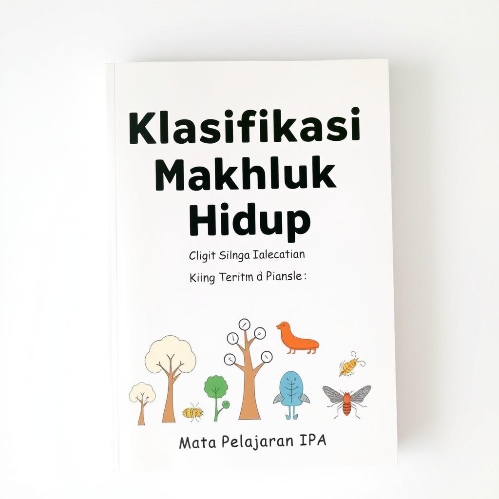 A simple cover design for a science teaching module focused on the topic of classification of living things