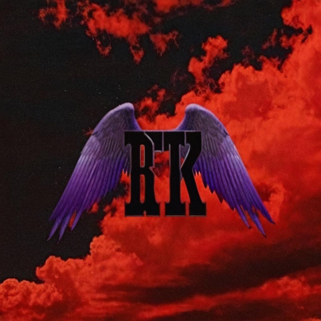 Dramatic 'BTK' Design with Gritty Text and Stylish Wings