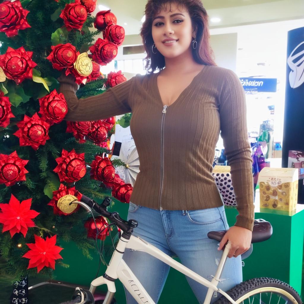 Joyful Holiday Vibes: A Girl on Her Bicycle