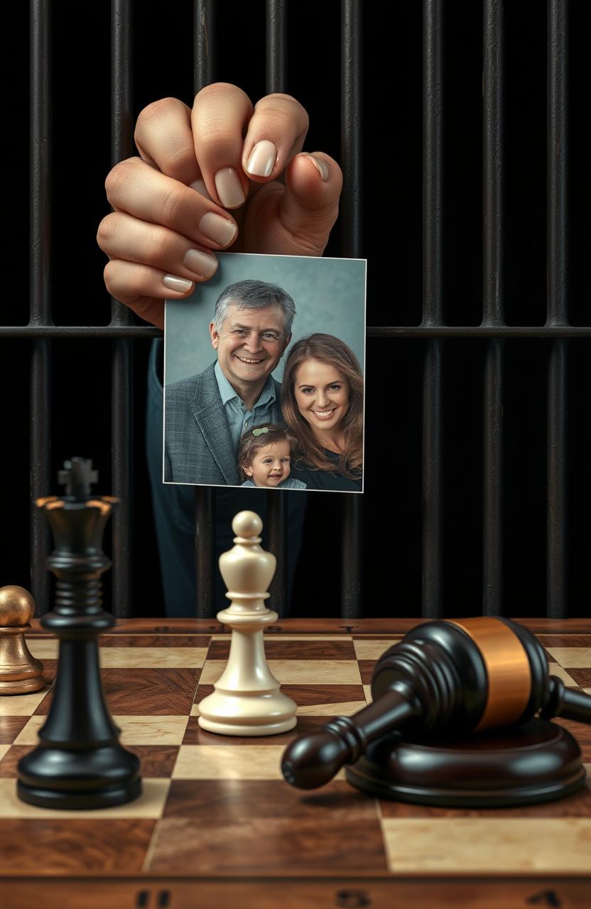 A detailed scene featuring a chessboard prominently displayed at the center with one piece missing, symbolizing a sense of strategy and deception