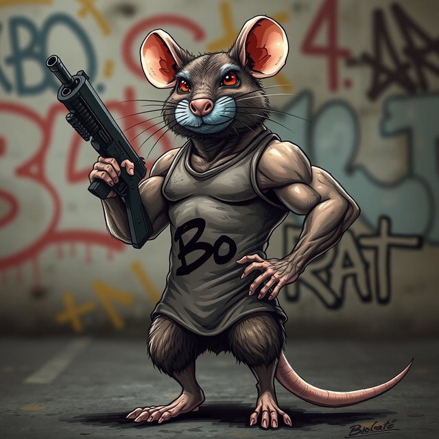 Heroic Bodybuilder Rat: Muscles & Attitude!