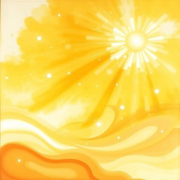An abstract painting for the book titled 'The Hope', featuring a bright and uplifting color palette of soft yellows, warm oranges, and gentle greens
