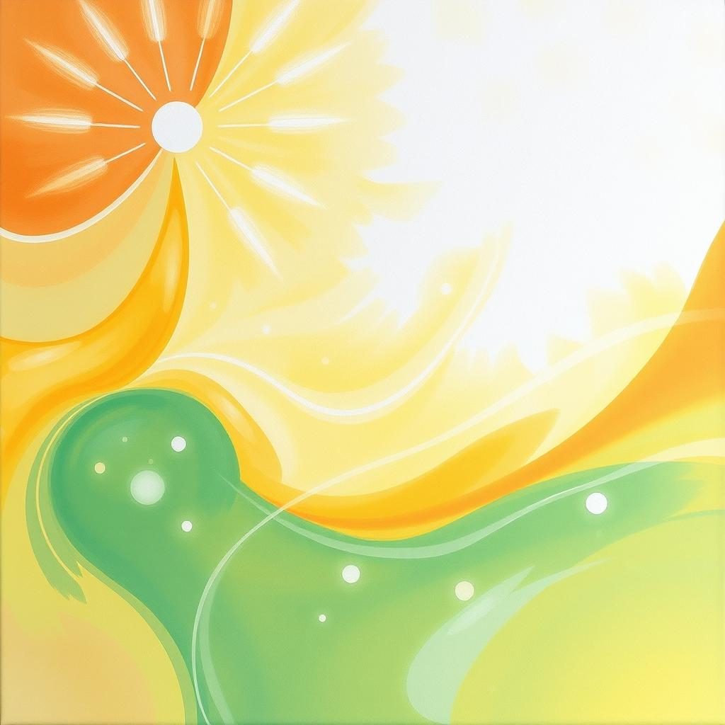 An abstract painting for the book titled 'The Hope', featuring a bright and uplifting color palette of soft yellows, warm oranges, and gentle greens