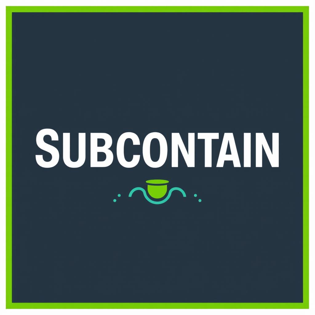 A simple yet modern and professional logo for the company 'Subcontain', which specializes in underground trash containment solutions