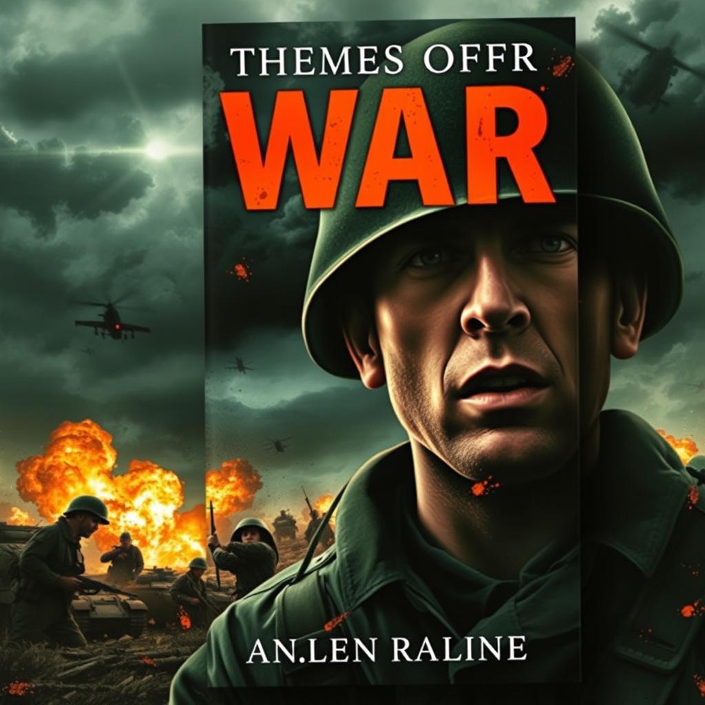 Dramatic War-Themed Book Cover Design | Intense Battlefield Imagery